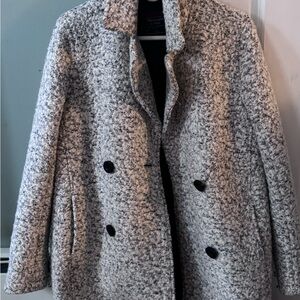 Abercrombie & Fitch Black and White Pea Coat